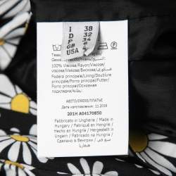 Pre Owned Boutique Moschino Black Daisy Printed Crepe Ruffled Maxi Dress S