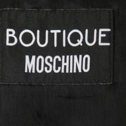 Pre Owned Boutique Moschino Black Daisy Printed Crepe Ruffled Maxi Dress S