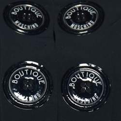 Pre Owned Boutique Moschino Black Crepe Oversize Logo Button Detail Cropped Jacket S