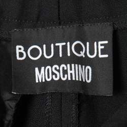 Pre Owned Boutique Moschino Black Wool Straight Leg Trousers S