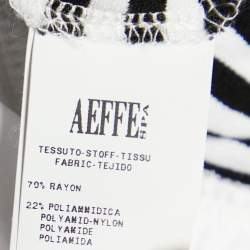 Pre Owned Boutique Moschino Black & White Striped Knit Ruffle Trim Top S