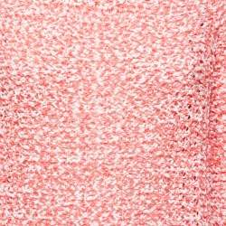 Pre Owned Boutique Moschino Pink/White Knit Crew Neck Sweater M