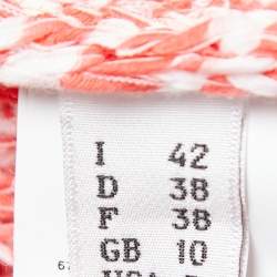 Pre Owned Boutique Moschino Pink/White Knit Crew Neck Sweater M