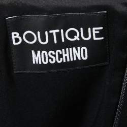 Boutique Moschino Black Wool Lace Trimmed Pencil Skirt M
