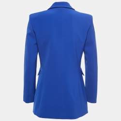 Pre Owned Boutique Moschino Blue Crepe Single-Breasted Blazer S