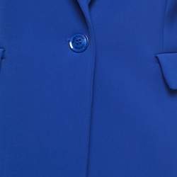 Pre Owned Boutique Moschino Blue Crepe Single-Breasted Blazer S