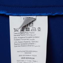 Boutique Moschino Blue Crepe Pressed Crease Trousers M