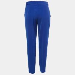 Boutique Moschino Blue Crepe Pressed Crease Trousers M
