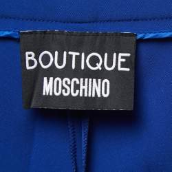 Boutique Moschino Blue Crepe Pressed Crease Trousers M