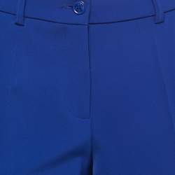 Boutique Moschino Blue Crepe Pressed Crease Trousers M