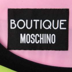 Pre Owned Boutique Moschino Pink Multicolor Printed Sleeveless Midi Dress S