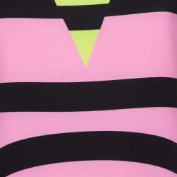 Pre Owned Boutique Moschino Pink Multicolor Printed Sleeveless Midi Dress S