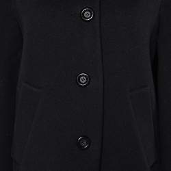 Pre Owned Boutique Moschino Black Wool Cape Sleeve Short Coat L