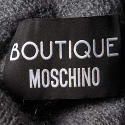 Pre Owned Boutique Moschino Grey Checked Mohair Wool Turtleneck Sweater M