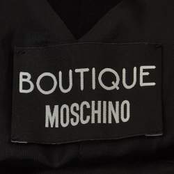 Pre Owned Boutique Moschino Black Stretch Crepe One Shoulder Double Breasted Dress XS