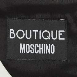 Pre Owned Boutique Moschino Black Cotton Bow Detail Cup Sleeve Sheath Dress S