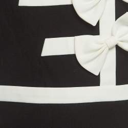 Pre Owned Boutique Moschino Black Cotton Bow Detail Cup Sleeve Sheath Dress S