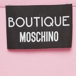 Pre Owned Boutique Moschino Pink Print Crepe Sleeveless Top M