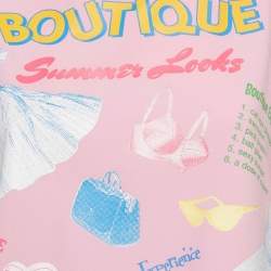 Pre Owned Boutique Moschino Pink Print Crepe Sleeveless Top M