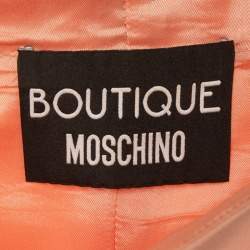 Pre Owned Boutique Moschino Pink Brooch Applique Crepe Shift Dress S