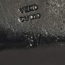 Pre Owned Boutique Moschino Size 37 Black Leather Ankle Strap Sandals