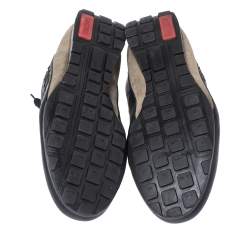 مملوكة مسبقًا Moschino Black Suede Leather Low Top Sneakers Size 43