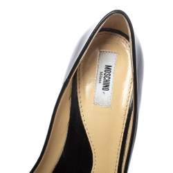 Pre Owned Moschino Black Leather Pointed Toe Pumps Size 40