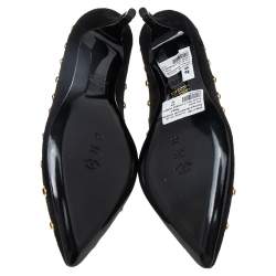 Pre Owned Boutique Moschino Black Suede Embellished  Pumps Size 38
