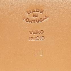 Pre Owned Boutique Moschino Brown Leather Buckle Fringe Loafers Size 39