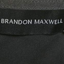 مملوكة مسبقًا Brandon Maxwell Black Crepe Leather Trimmed Strapless Knee-Length Dress M