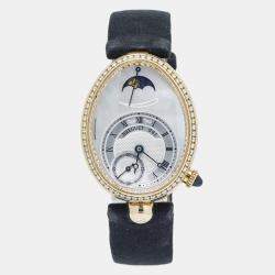 Breguet Reine De Naples 8908BA Automatic White 18K Yellow Gold MOP Women's Wristwatch 29mm