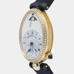 Breguet Reine De Naples 8908BA Automatic White 18K Yellow Gold MOP Women's Wristwatch 29mm