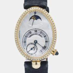 Breguet Reine De Naples 8908BA Automatic White 18K Yellow Gold MOP Women's Wristwatch 29mm