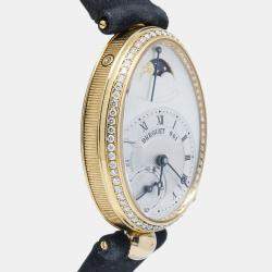 Breguet Reine De Naples 8908BA Automatic White 18K Yellow Gold MOP Women's Wristwatch 29mm