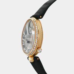 Pre Owned Breguet Reine De Naples 8918br/58/964 Automatic White Diamonds 18k Rose Gold Women's Wristwatch 29 mm