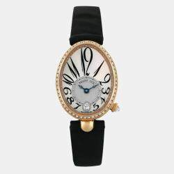 Pre Owned Breguet Reine De Naples 8918br/58/964 Automatic White Diamonds 18k Rose Gold Women's Wristwatch 29 mm