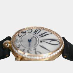 Pre Owned Breguet Reine De Naples 8918br/58/964 Automatic White Diamonds 18k Rose Gold Women's Wristwatch 29 mm