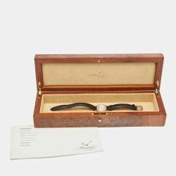 Pre Owned Breguet Silver 18K White Gold Leather Classique 8560 Women's Wristwatch 25.50 mm