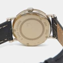 Pre Owned Breguet Silver 18K White Gold Leather Classique 8560 Women's Wristwatch 25.50 mm