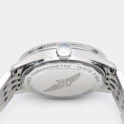 Pre Owned Breitling Silver Stainless Steel Navitimer A17395F41G1A1 Women's Wristwatch 35 mm