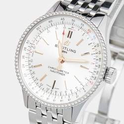 Pre Owned Breitling Silver Stainless Steel Navitimer A17395F41G1A1 Women's Wristwatch 35 mm