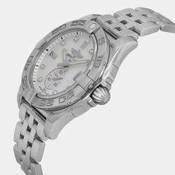 Breitling White Stainless Steel Galactic A37330 Automatic Men's Wristwatch 36 mm