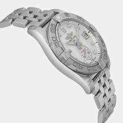 Breitling White Stainless Steel Galactic A37330 Automatic Men's Wristwatch 36 mm