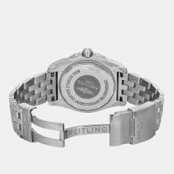 Breitling White Stainless Steel Galactic A37330 Automatic Men's Wristwatch 36 mm