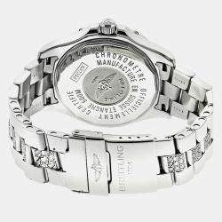 Breitling Customised White MOP Diamond Stainless Steel Colt A32350 Automatic Men's Wristwatch 40mm