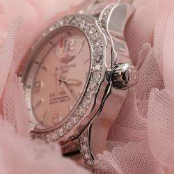 Breitling Customised White MOP 5.0CT Diamond Stainless Steel Colt A77387 Quartz Men's Wristwatch 33mm