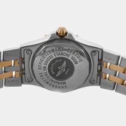 Pre Owned Breitling Galactic 30 C71340 Quartz White Yellow Gold Stainless Steel Women's Wristwatch 30 mm