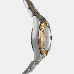 Pre Owned Breitling Galactic 30 C71340 Quartz White Yellow Gold Stainless Steel Women's Wristwatch 30 mm
