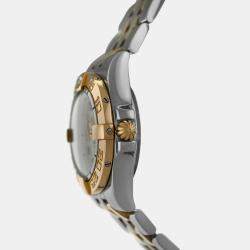 Pre Owned Breitling Galactic 30 C71340 Quartz White Yellow Gold Stainless Steel Women's Wristwatch 30 mm