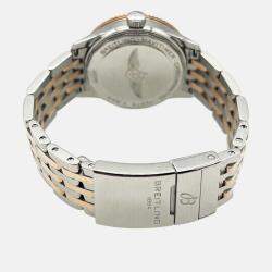 Pre Owned Breitling Navitimer U17395 Automatic White diamonds 18k Rose Gold Stainless Steel Women's Wristwatch 35 mm
